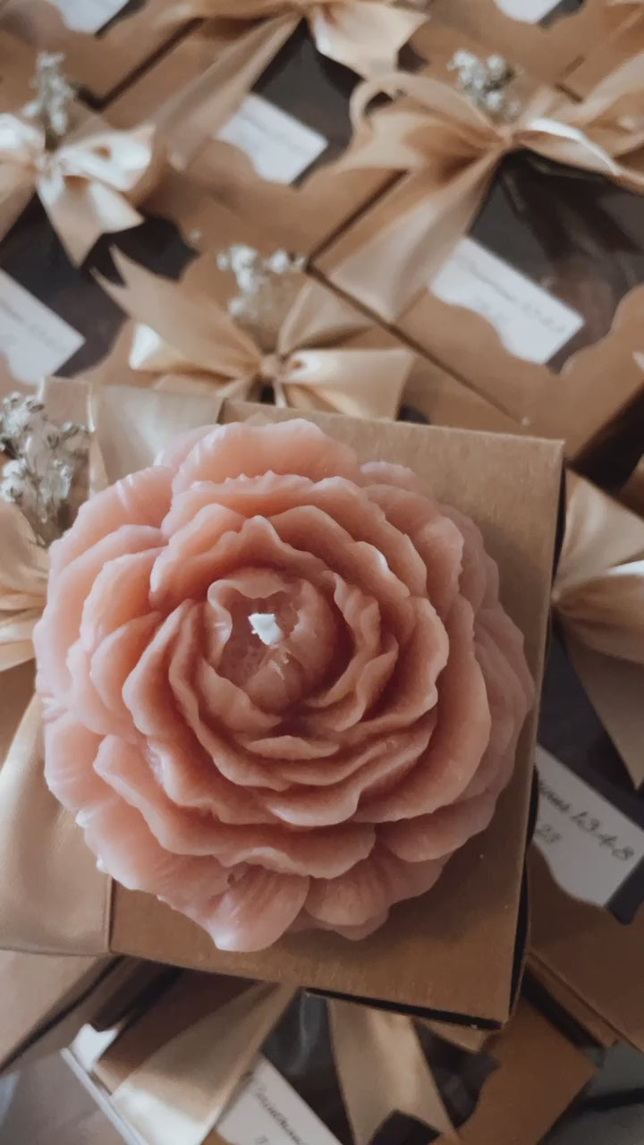 Peony flower candle (with packaging)