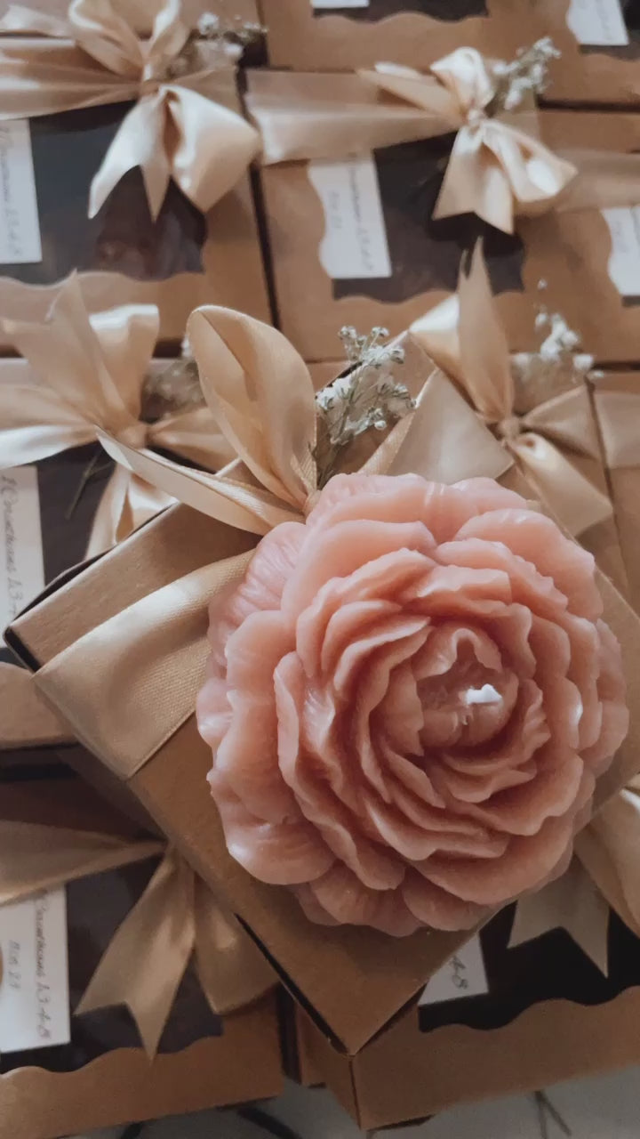 Peony flower candle (with packaging)